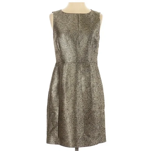 gold fossil dress Ammonite Shell Fossil Print Sleeveless Knee Length Dress – GearFrost main image 0